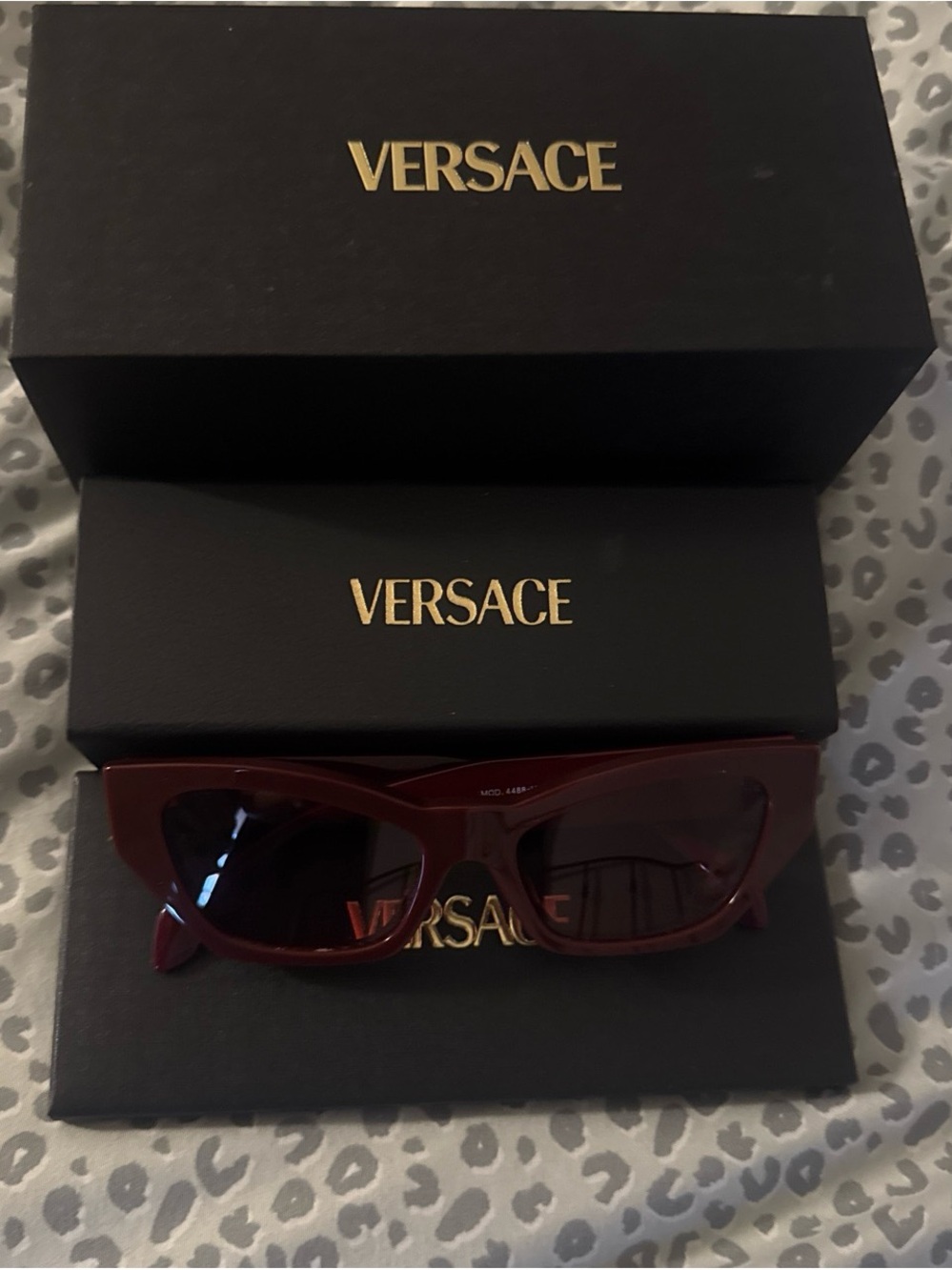 Versace Burgundy Cat-Eye Women's Sunglasses